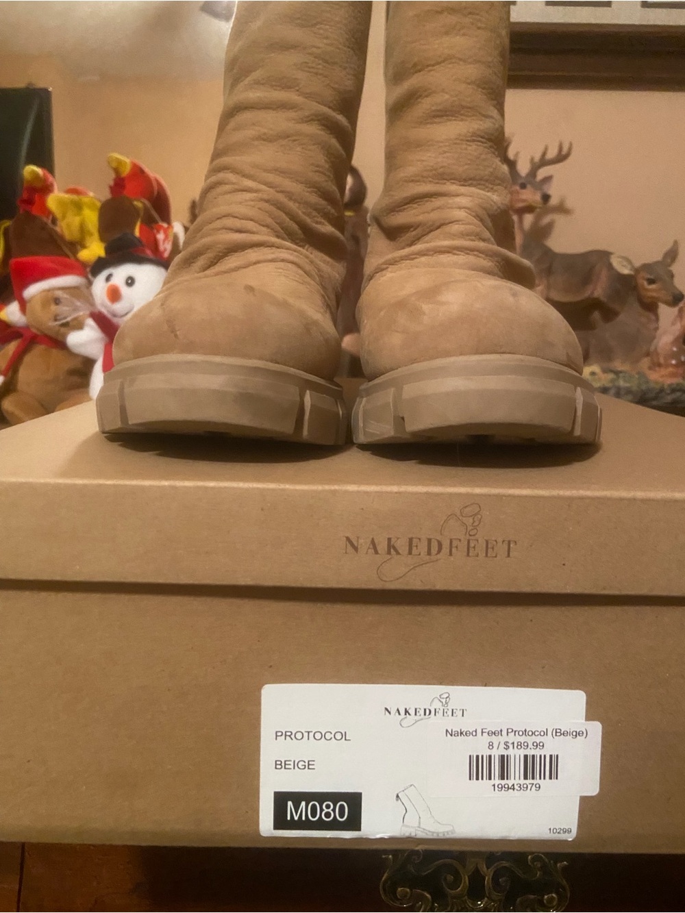 Naked Feet Protocol Beige Women's Heeled Lug Boots